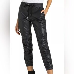 Vegan faux leather joggers